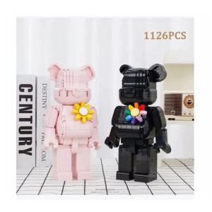 Конструктор пластиковый Balody Питомцы "Медведь Bear Brick" (1126 деталей) розовый